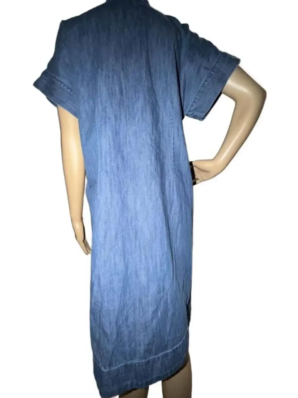 Talbots Women's Short Sleeve Denim Midi Dress